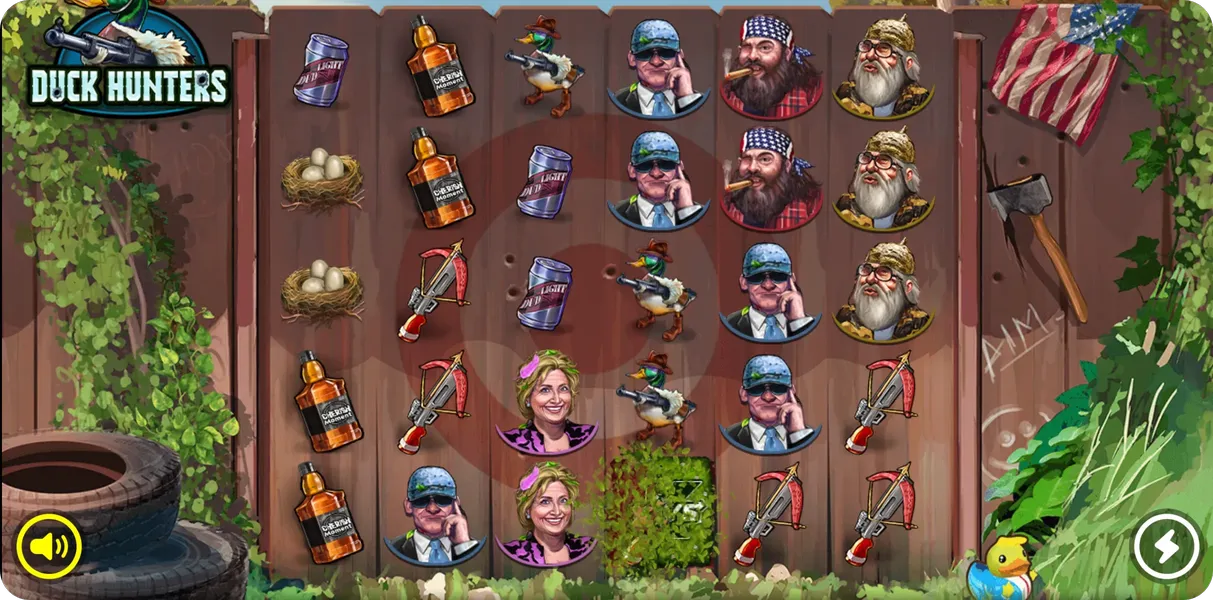 xWays special symbol landing on reels transforming into matching symbols with position multiplier boost in Duck Hunters slot