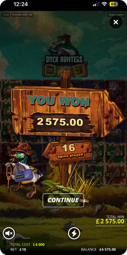 Winning in Duck Hunters with active combinations on the game grid